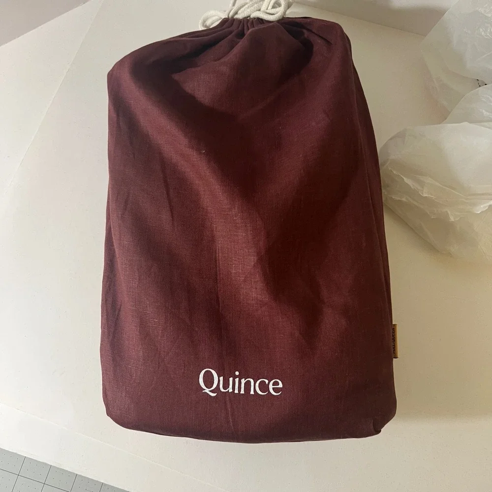 Quince European Linen Duvet Cover Burgundy Full Queen LB102808-YP001-39802 New